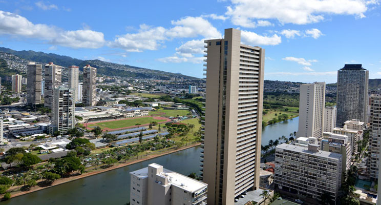 Ala Wai Canal, 2121 Condo, Mountain views